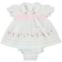 K14226: Baby Girls Dress, Pant & Headband Set (NB-6 Months)